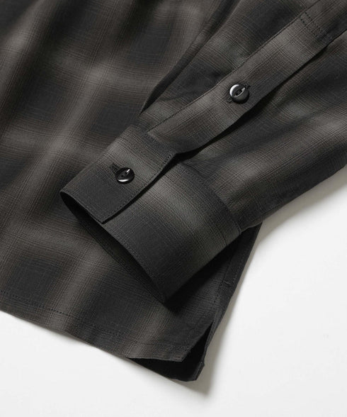 MR.OLIVE / TENCEL CHECK / SQUARE REGULAR COLLAR SHIRT / ミスターオリーブ テンセルチェック スクエアレギュラーカラーシャツ